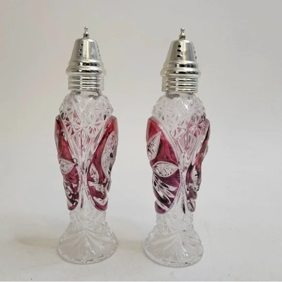 HOFBAUER GERMANY
BYRDES RUBY SALT AND PEPPER SHAKERS VINTAGE - Picture 4 of 5